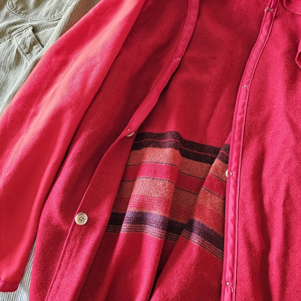 Vintage L.L. Bean Herringbone Field Chore Barn Coat Jacket Men's Olive Tan M - Picture 4 of 6